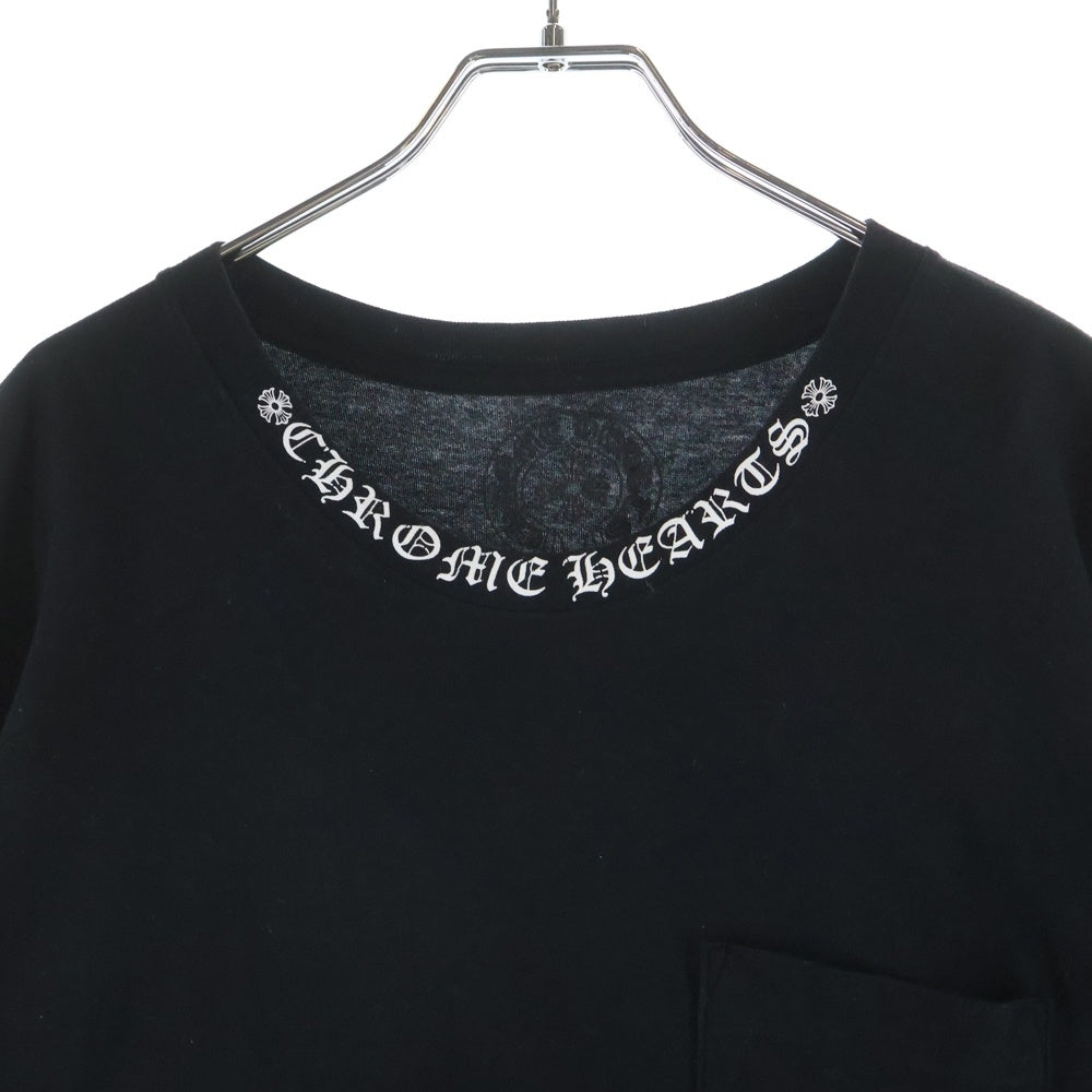 CHROME HEARTS(クロムハーツ) NECK LOGO S/S TEE ネックロゴプリント 半袖Tシャツ カットソー ブラック