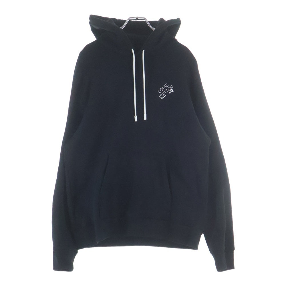 LOUIS VUITTON(ルイヴィトン) 24SS シグネチャーロゴ プルオーバースウェットパーカー フーディ ブラック RM241Q IHN HNY56W