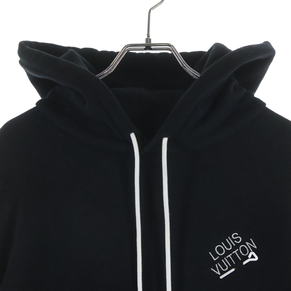 LOUIS VUITTON(ルイヴィトン) 24SS シグネチャーロゴ プルオーバースウェットパーカー フーディ ブラック RM241Q IHN HNY56W