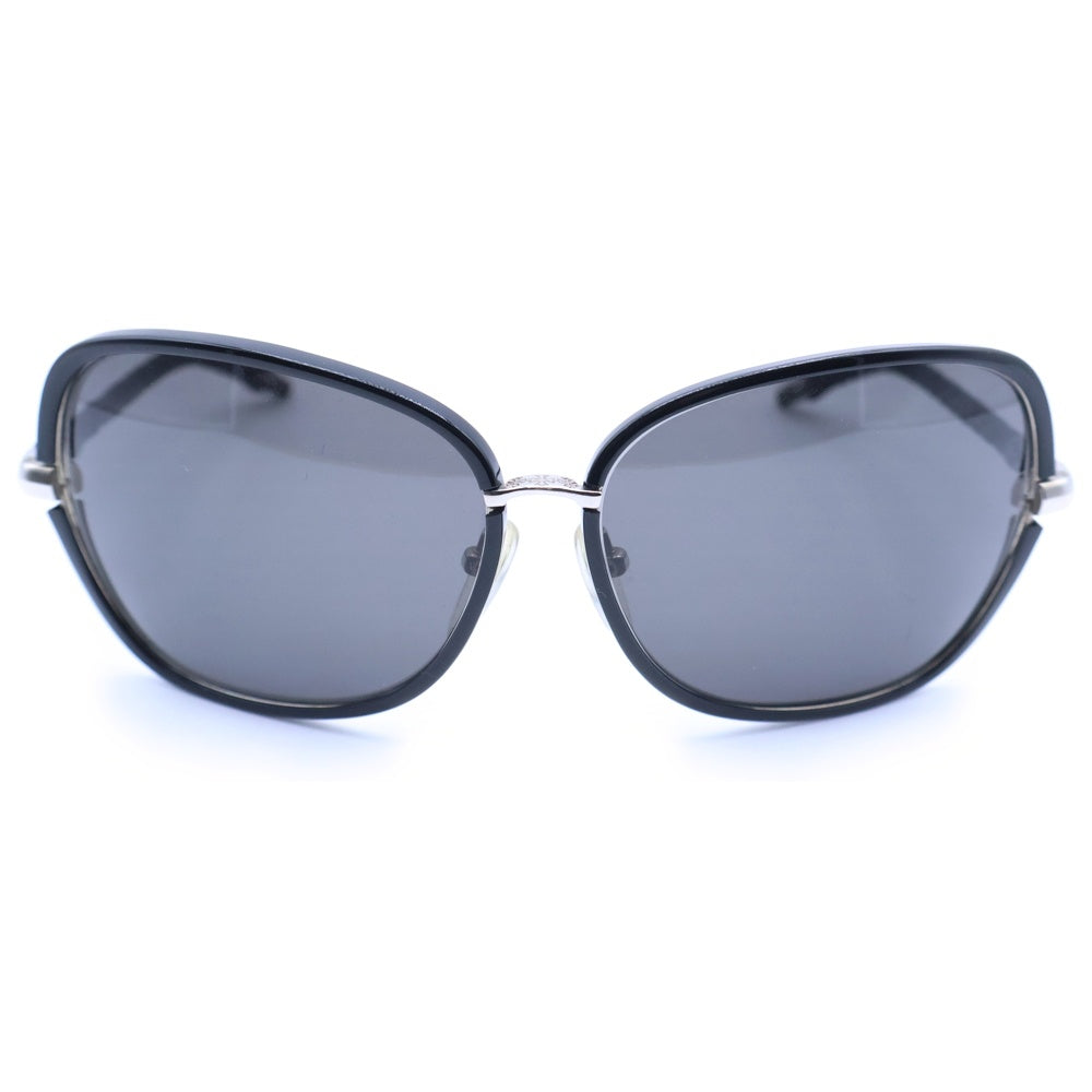 CHROME HEARTS(クロムハーツ) TAG-TEAM タグチーム レザーテンプル スクエアフレーム アイウェア サングラス 眼鏡 ブラック/シルバー BK-BKL