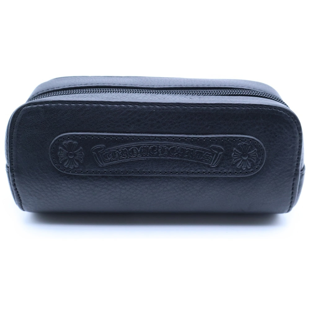 CHROME HEARTS(クロムハーツ) TAG-TEAM タグチーム レザーテンプル スクエアフレーム アイウェア サングラス 眼鏡 ブラック/シルバー BK-BKL