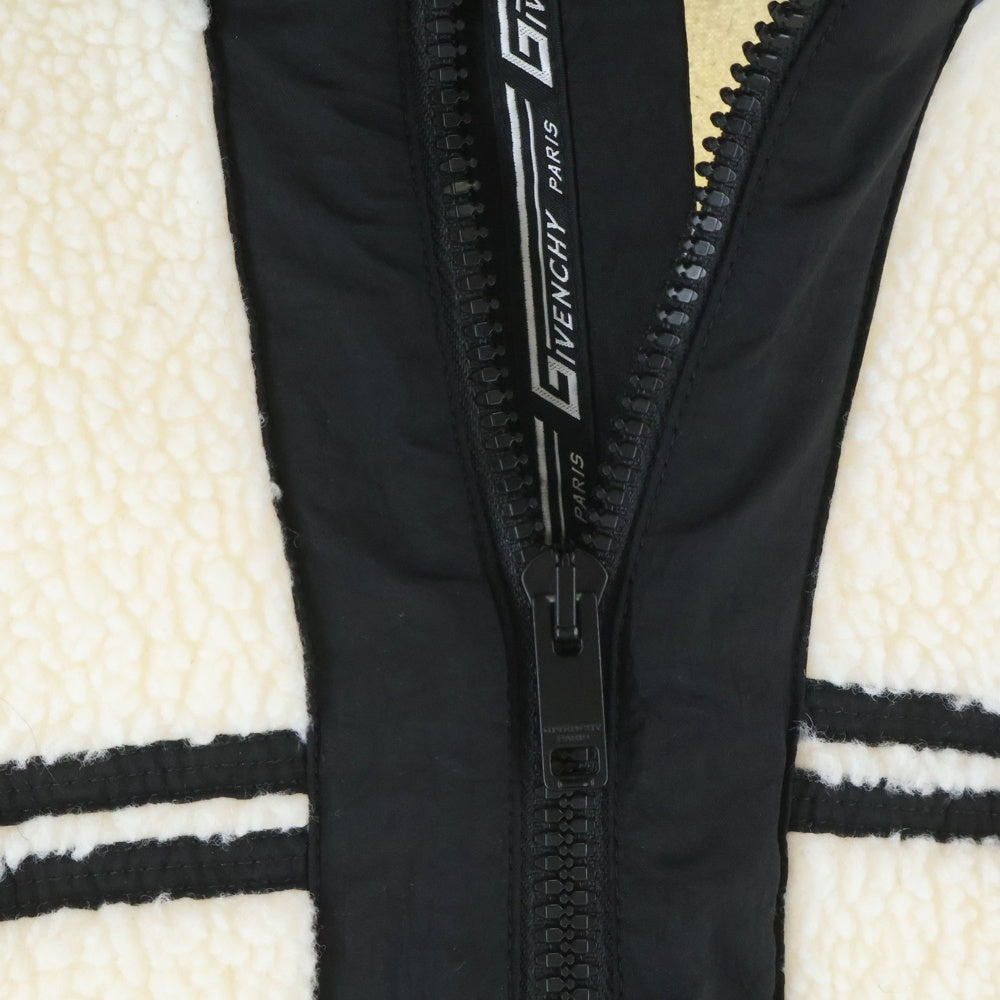 GIVENCHY(ジバンシィ) Shearling Zipped Jacket ロゴラバー シアリングジップジャケット フーディー ホワイト BM006A308X