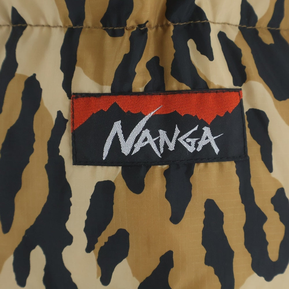 WACKO MARIA(ワコマリア) 21AW × NANGA LEOPARD DOWN JACKET TYPE-1 ナンガ レオパード ジップアップダウンジャケット ブラウン