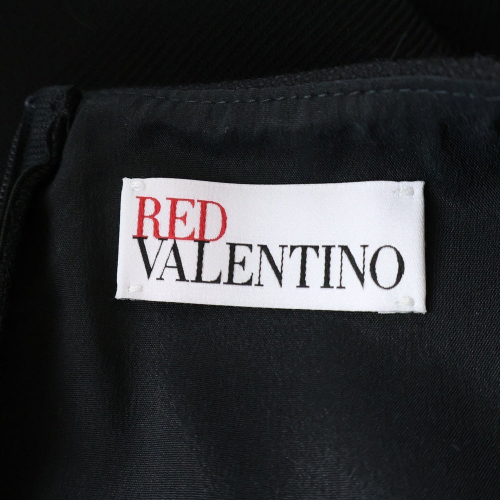 RED VALENTINO(レッド ヴァレンティノ) ハートポケット ノースリーブ ツイル ドレス ワンピース ブラック SR3VAH151Y1 レディース