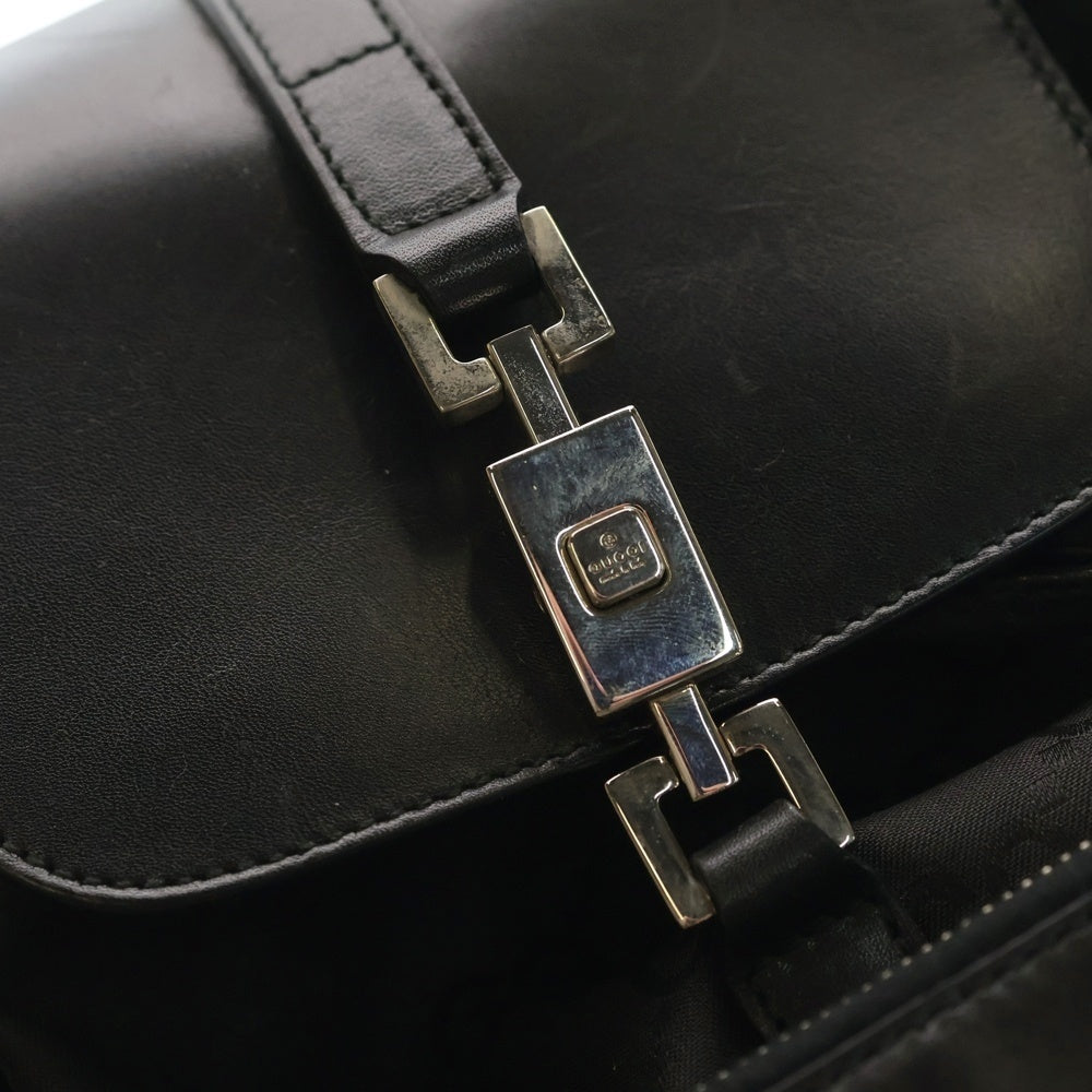 GUCCI(グッチ) GGロゴ総柄 ジャッキー ナイロン レザー リュックサック ブラック 003ー0246 レディース