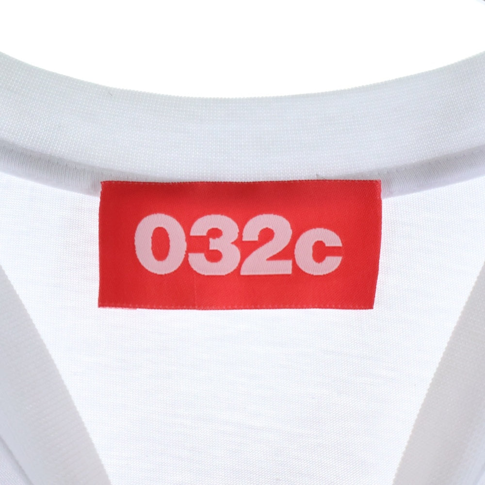 032c(ゼロスリーツーシー ) FREEDOM L/S TEE ラバーロゴ アームグラフィック クルーネック ロングスリーブ 長袖Tシャツ カットソー ホワイト