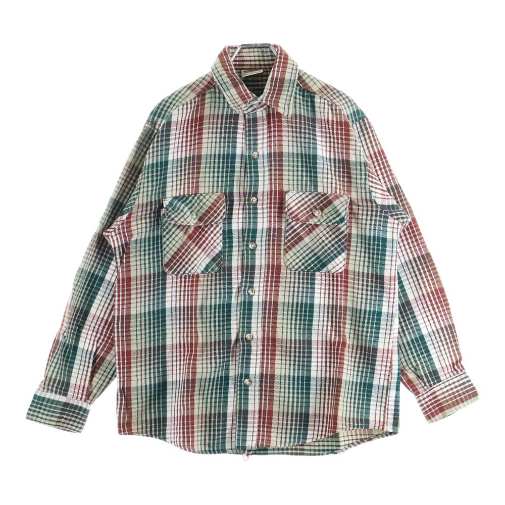FIVE BROTHERS(ファイブブラザー) 90S VINTAGE CHECK L/S SHIRT ヴィンテージ チェック 総柄 長袖シャツ ベージュ