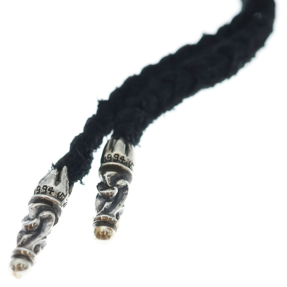 CHROME HEARTS(クロムハーツ) LEATHER BRAID SCROLL ネックレス レザーブレイドネックレス ブラック/シルバー BCA377