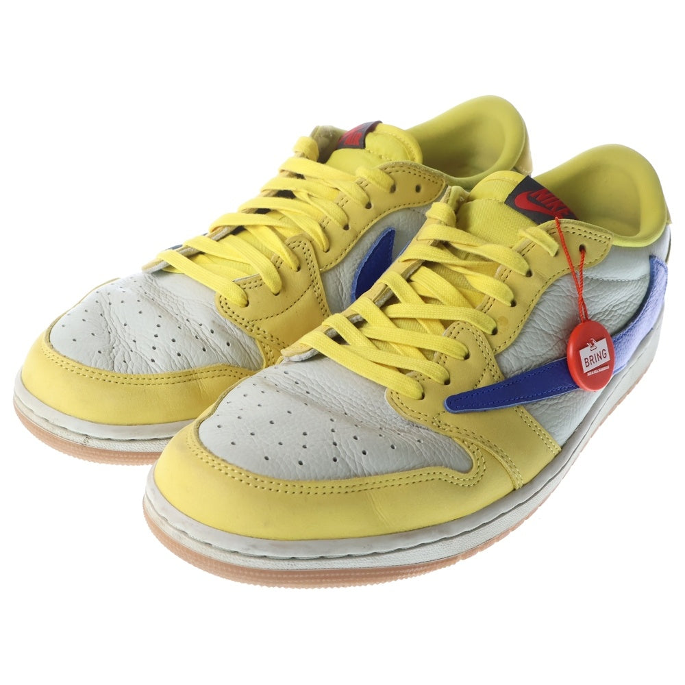 NIKE(ナイキ) ×TRAVIS SCOTT WMNS AIR JORDAN 1 RETRO LOW OG Canary トラヴィススコット ウィメンズ エアジョーダン1 ローカットスニーカー カナリー US13/30cm DZ4137-700