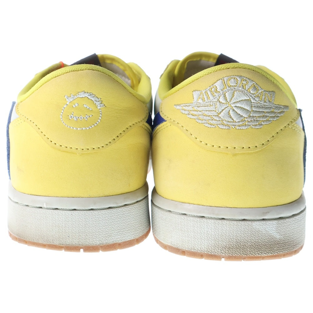NIKE(ナイキ) ×TRAVIS SCOTT WMNS AIR JORDAN 1 RETRO LOW OG Canary トラヴィススコット ウィメンズ エアジョーダン1 ローカットスニーカー カナリー US13/30cm DZ4137-700