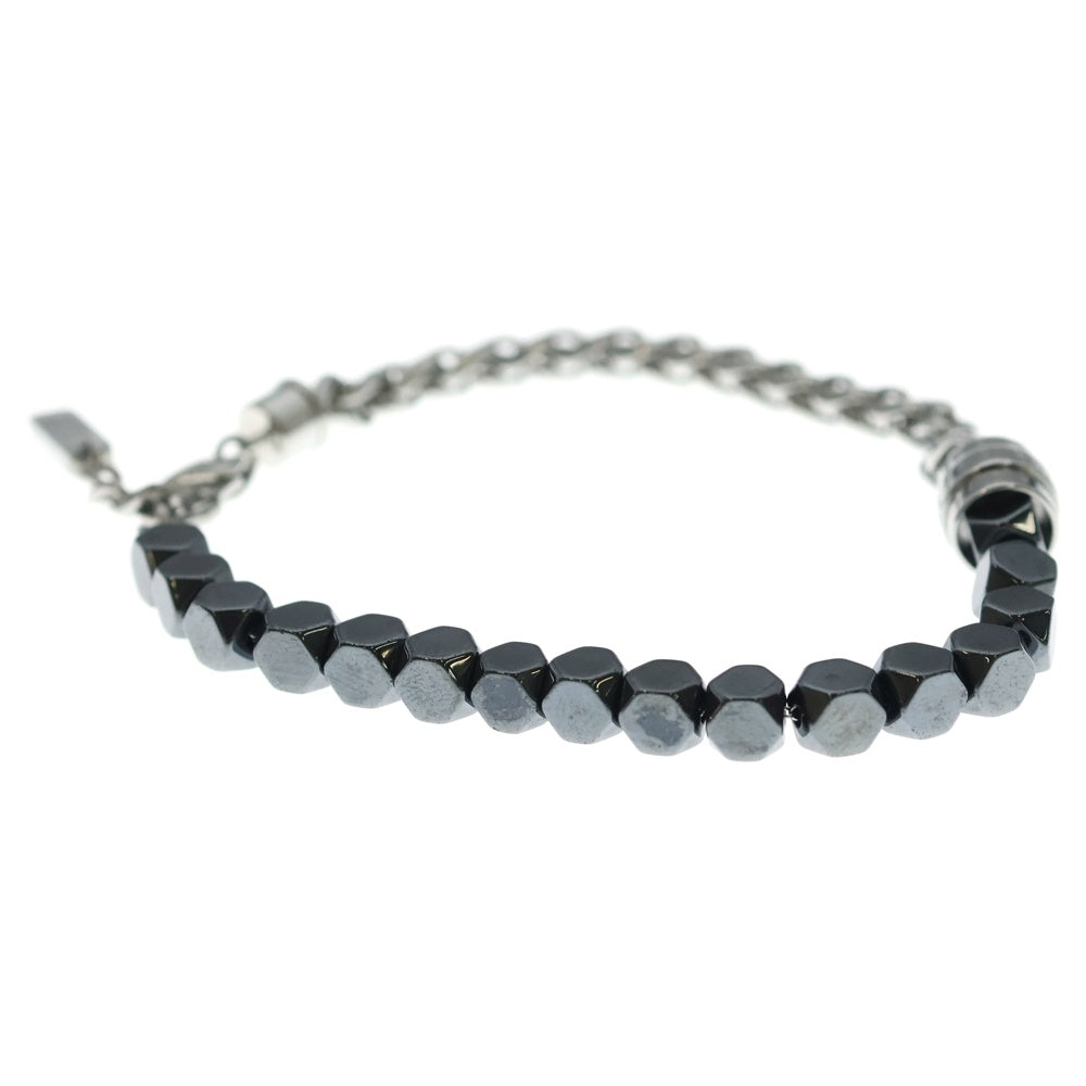DIESEL(ディーゼル) Stainless Steel And Hematite Beaded Bracelet ステンレス ツートーン ビーズブレスレット シルバー/ブラック DX1647931
