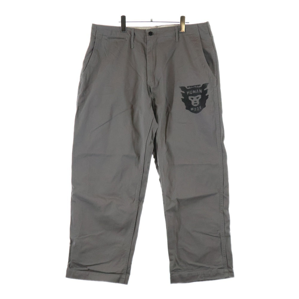 HUMAN MADE(ヒューマンメイド) 22SS Military Chino Pants ロゴエンブロイダリー ミリタリー チノパンツ カーゴパンツ グレー