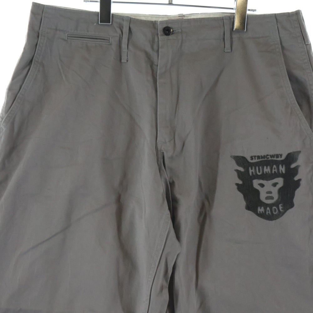 HUMAN MADE(ヒューマンメイド) 22SS Military Chino Pants ロゴエンブロイダリー ミリタリー チノパンツ カーゴパンツ グレー