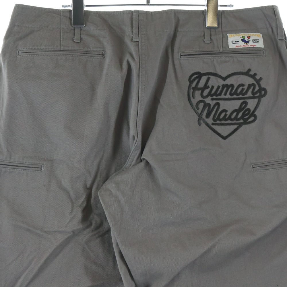HUMAN MADE(ヒューマンメイド) 22SS Military Chino Pants ロゴエンブロイダリー ミリタリー チノパンツ カーゴパンツ グレー