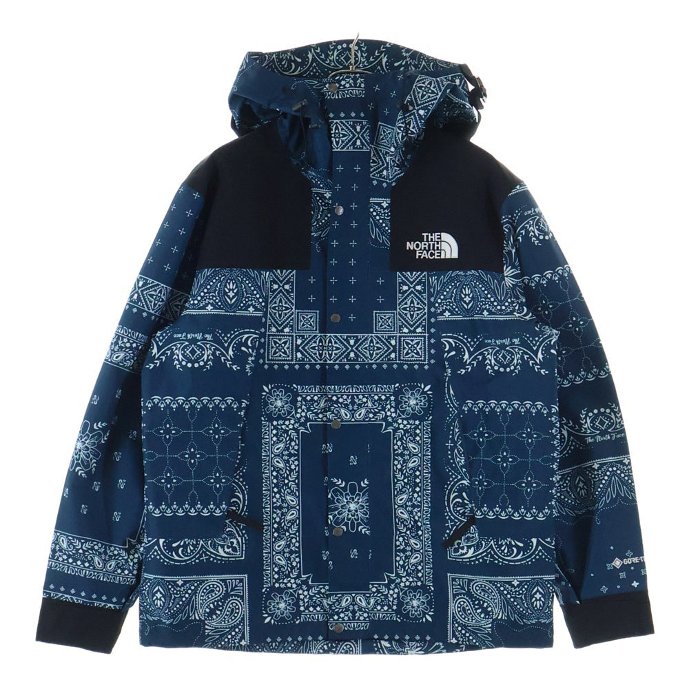 THE NORTH FACE(ザノースフェイス) 22SS NOVELTY GTX MOUNTAIN JACKET ペイズリー 総柄 ノベルティ ゴアテックス マウンテンジャケット フーディー ネイビー NJ2GN10A