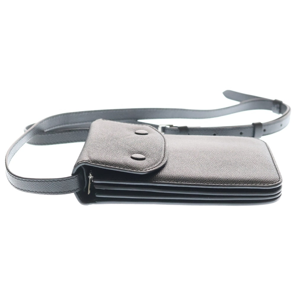 Maison Margiela(メゾンマルジェラ) 4ステッチ レザー スマホショルダーバッグ ポシェット ブラック