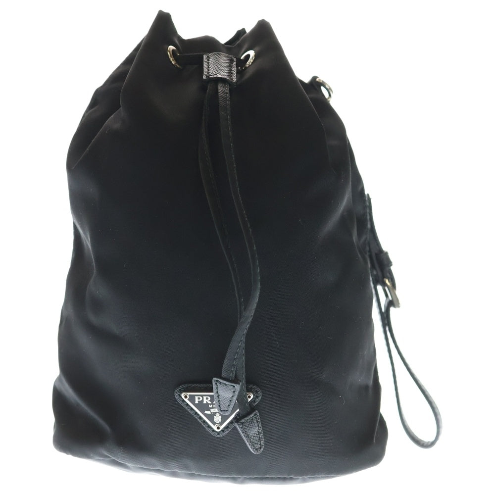 PRADA(プラダ) Re-Nylon Pouch リナイロン トライアングルロゴ ポーチ 巾着 ブラック 1NS369