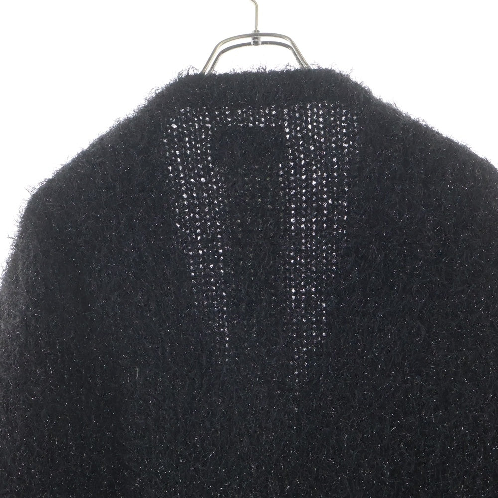 doublet(ダブレット) METAL LETTER LAME CARDIGAN ロゴメタル レター ラメ ニットカーディガン ブラック