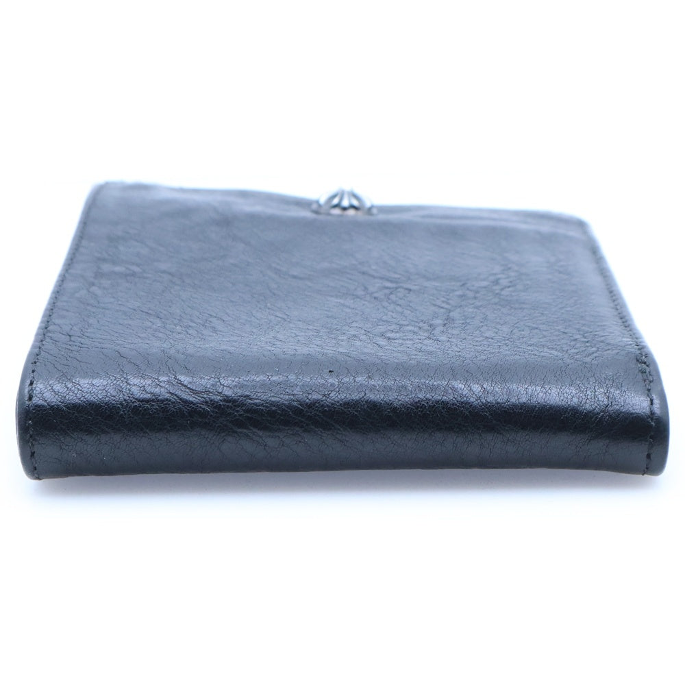 CHROME HEARTS(クロムハーツ) 1SNAP 1スナップ クロス ボールボタン レザーウォレット 財布 ブラック