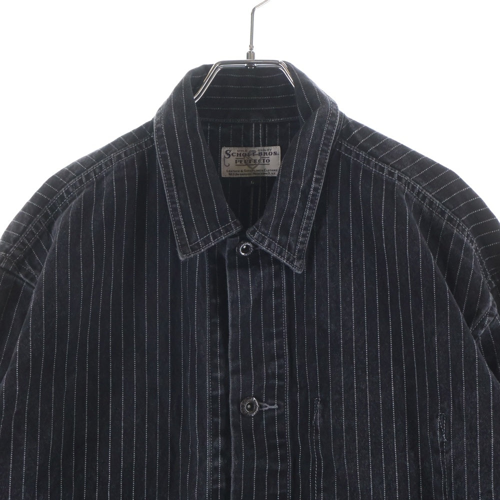 SCHOTT(ショット) OLD HICKORY DENIM JACKET ストライプ オールドヒッコリー デニムジャケット ブラック 782-3952009