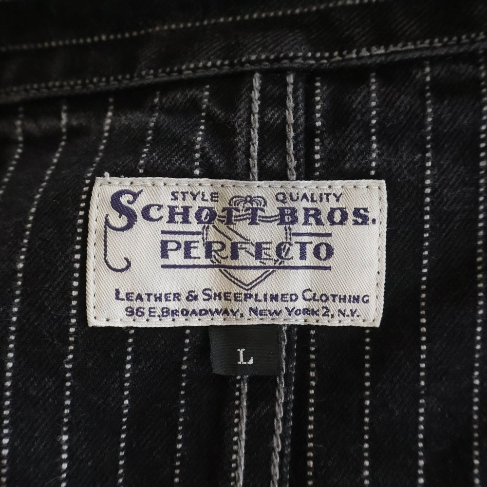 SCHOTT(ショット) OLD HICKORY DENIM JACKET ストライプ オールドヒッコリー デニムジャケット ブラック 782-3952009