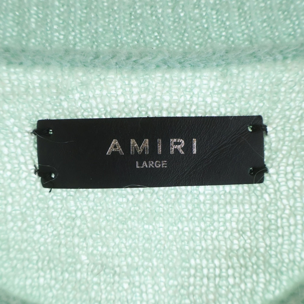 AMIRI(アミリ) 23AW ロゴインターシャモヘアニットセーター ミントグリーン SRAW23MKL017SMRMALO