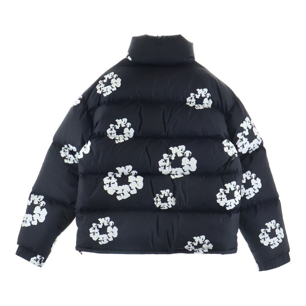 DENIM TEARS(デニムティアーズ) 25AW Cotton Wreath puffer Jacket コットン リース ジップアップ パファー ダウンジャケット ブラック FW25ODP1184
