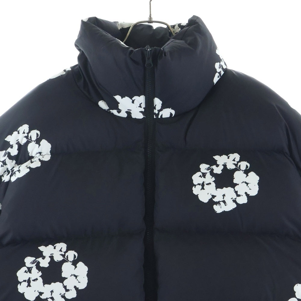 DENIM TEARS(デニムティアーズ) 25AW Cotton Wreath puffer Jacket コットン リース ジップアップ パファー ダウンジャケット ブラック FW25ODP1184