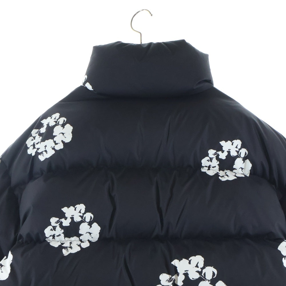 DENIM TEARS(デニムティアーズ) 25AW Cotton Wreath puffer Jacket コットン リース ジップアップ パファー ダウンジャケット ブラック FW25ODP1184