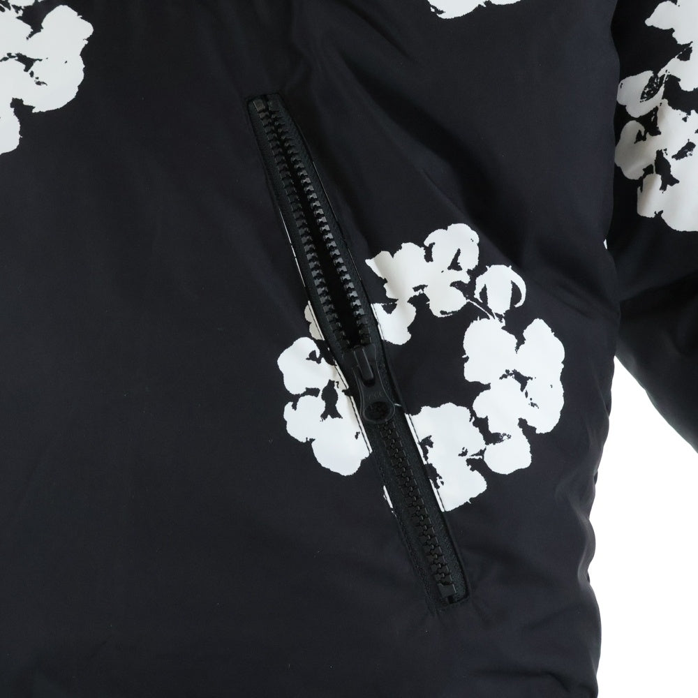 DENIM TEARS(デニムティアーズ) 25AW Cotton Wreath puffer Jacket コットン リース ジップアップ パファー ダウンジャケット ブラック FW25ODP1184