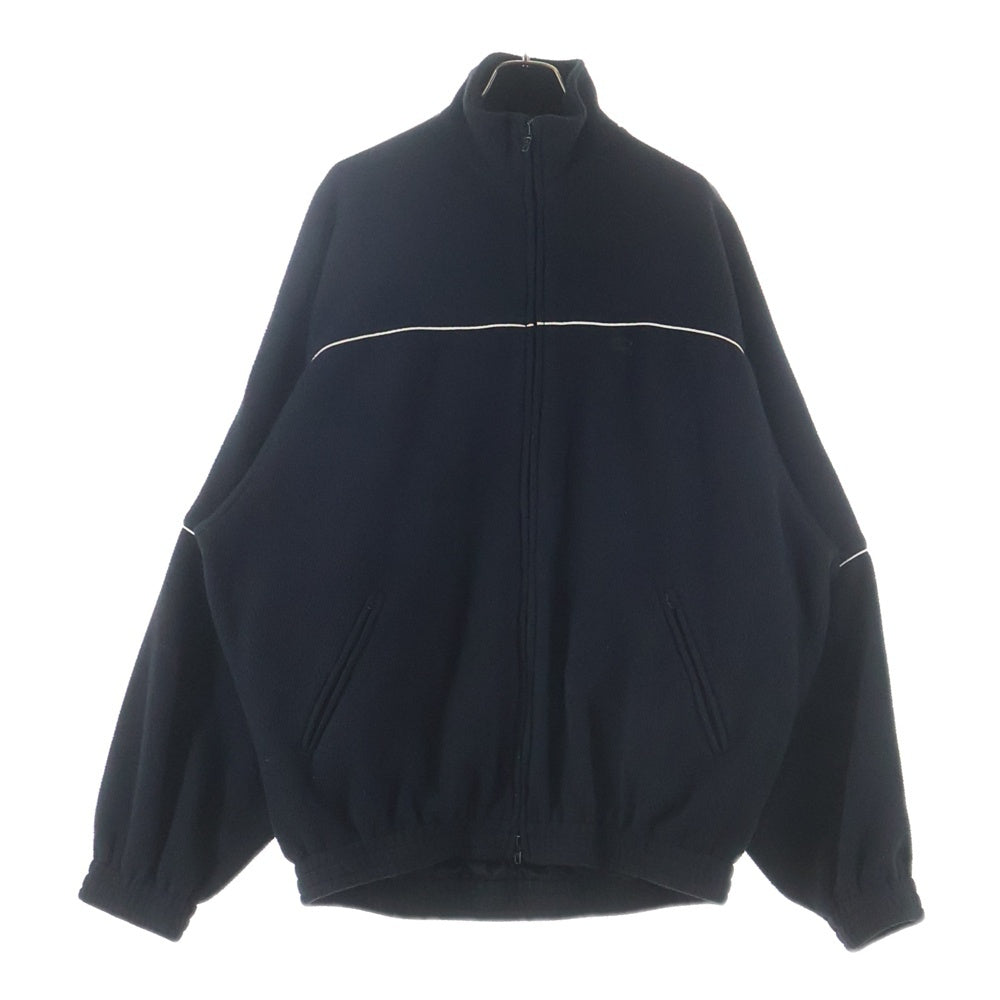 BALENCIAGA(バレンシアガ) 23AW FLEECE SWEATSHIRT WITH LOGO フロントロゴ刺繍 ジップアップ ボアフリースジャケット ブラック 642337 TJQ32