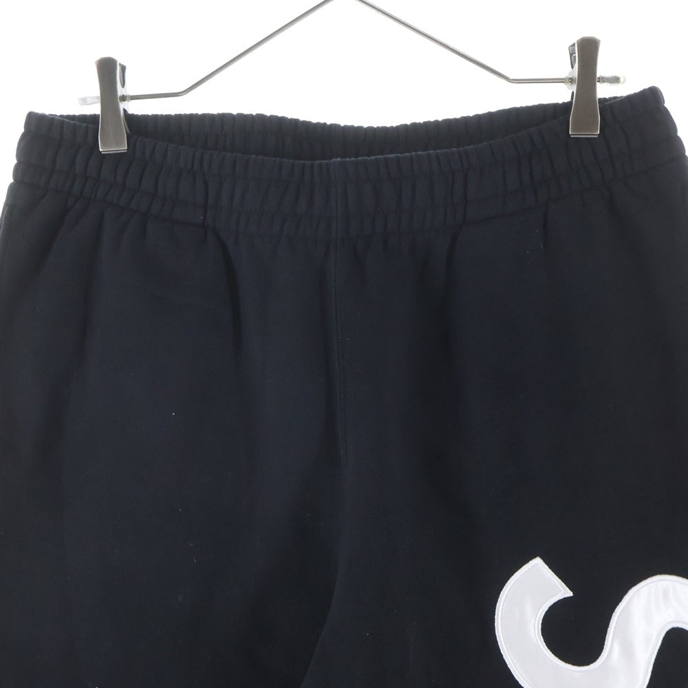 SUPREME(シュプリーム) 24AW Satin Applique Sweatpant サテン アップリケ ロゴ刺繍 スウェットパンツ ブラック