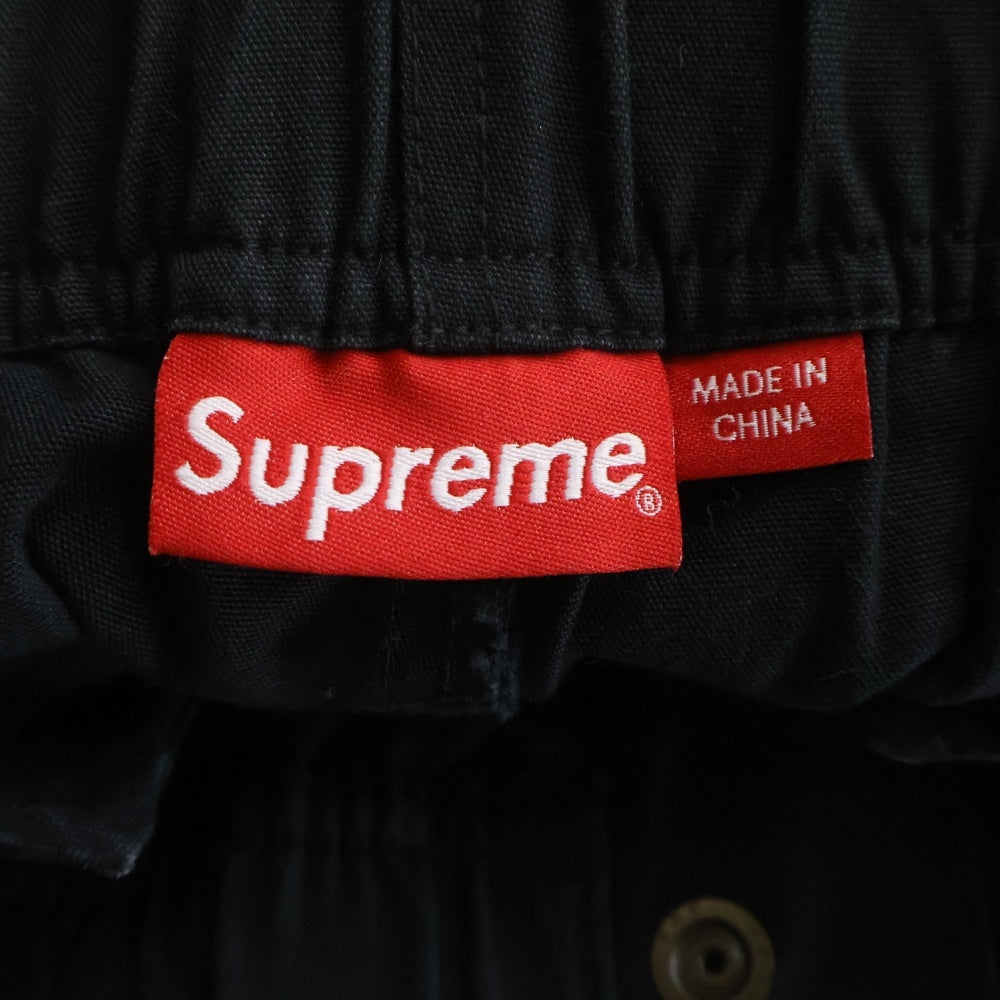 SUPREME(シュプリーム) 23SS Belted Trail Pant サイドロゴ刺繍 ベルテッド トレイル カーゴパンツ ブラック