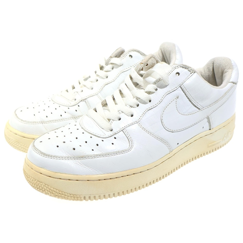 NIKE(ナイキ) 【観賞用 2004年製】 HTM AIR FORCE 1 LOW CROCODILE エアフォース1 HTM クロコダイル ローカットスニーカー ホワイト US9.5/27.5cm 305895-111