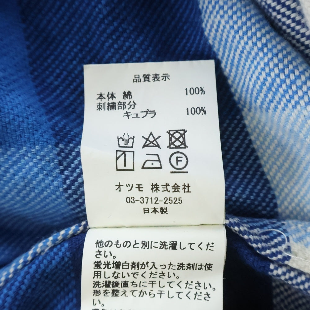 HUMAN MADE(ヒューマンメイド) Hmmd Check L/S Shirt ロゴエンブロイダリー フランネル 長袖シャツ ブルー