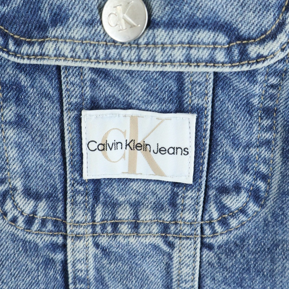 Calvin Klein Jeans(カルバンクラインジーンズ) ロゴパッチ クロップドデニムジャケット インディゴ ZW02377 レディース
