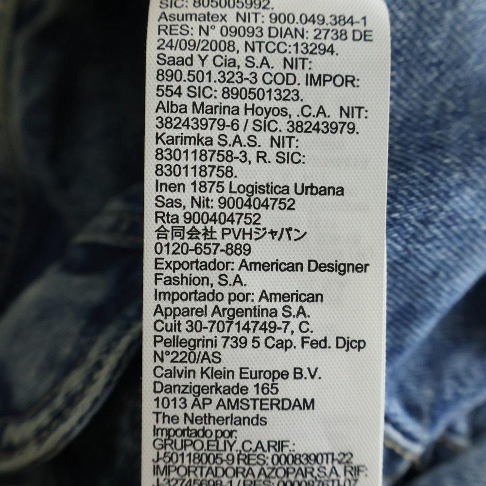 Calvin Klein Jeans(カルバンクラインジーンズ) ロゴパッチ クロップドデニムジャケット インディゴ ZW02377 レディース