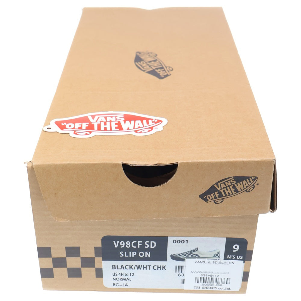 VANS(ヴァンズ) ×STANDARD CALIFORNIA SD SLIP ON スタンダードカリフォルニア スリッポン チェッカーボード ローカットスニーカー US9/27cm ブラック/ホワイト V98CF SD