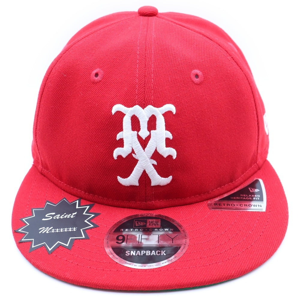 SAINT MICHAEL(セントマイケル) 24SS × New Era MX Cap ニューエラ MX刺繍 ベースボールキャップ 帽子 レッド
