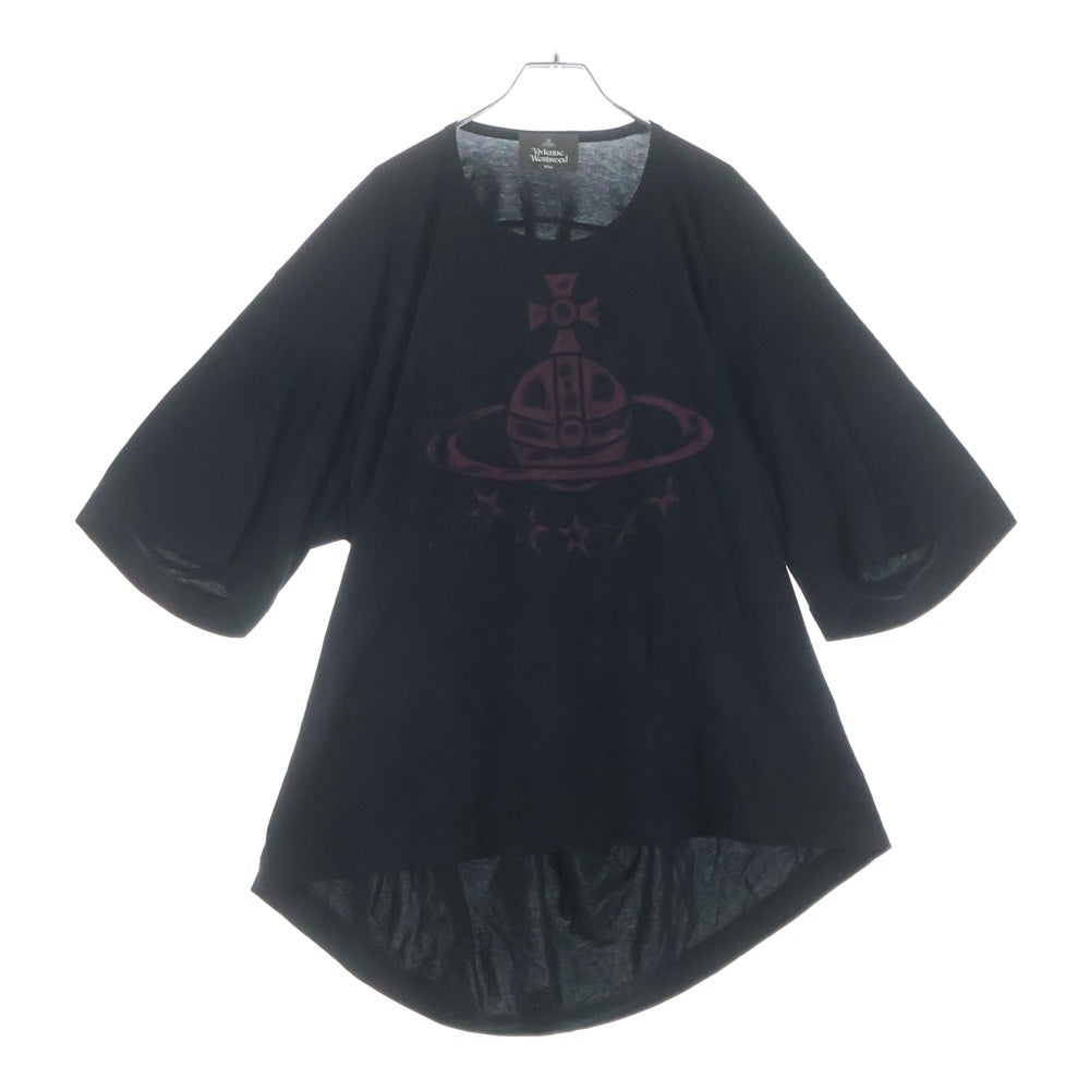 Vivienne Westwood MAN(ヴィヴィアンウエストウッドマン) ロゴプリント オーバーサイズ 半袖Tシャツ ブラック VW-LP-89768