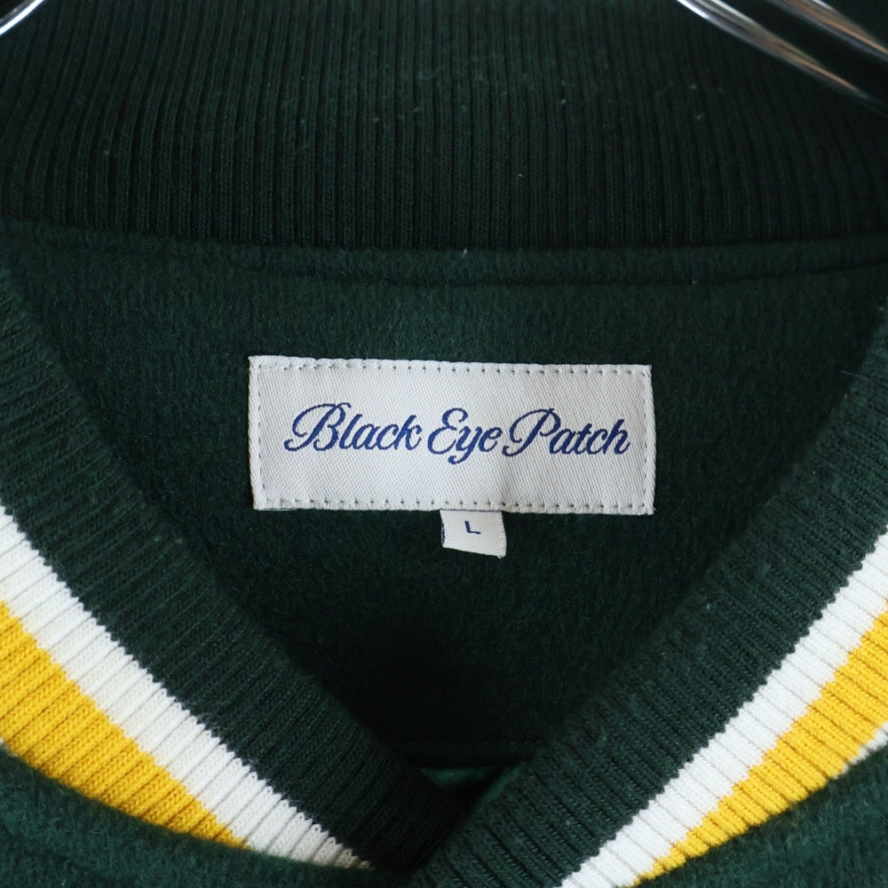 THE BLACK EYE PATCH(ブラックアイパッチ) 22SS VARSITY JACKET ロゴ刺繍 バーシティージャケット グリーン
