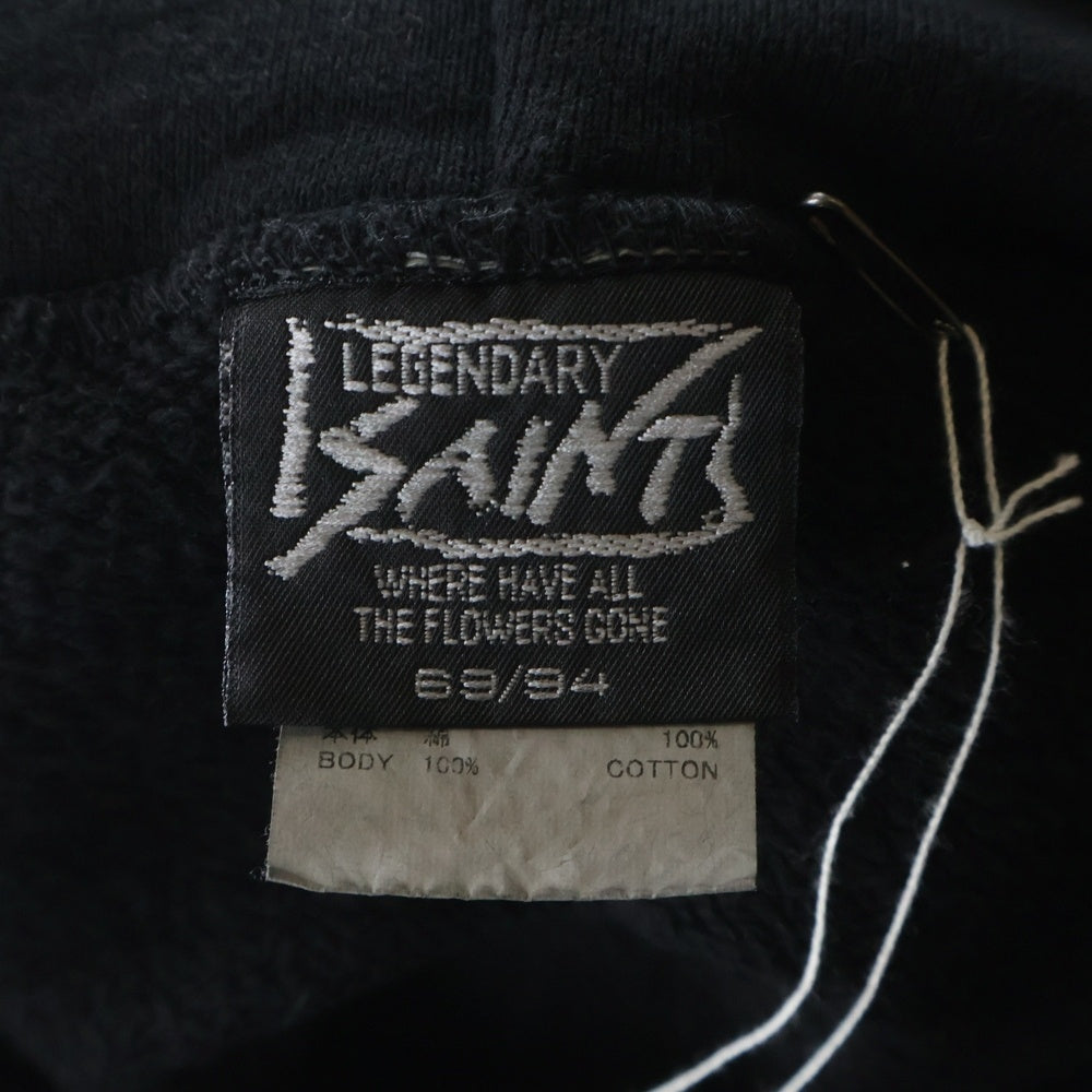 SAINT MICHAEL(セントマイケル) 25AW BABYLON HOODIE ロゴプリント バビロン プルオーバースウェットパーカーフーディー ブラック SM-HR1-0000-C50