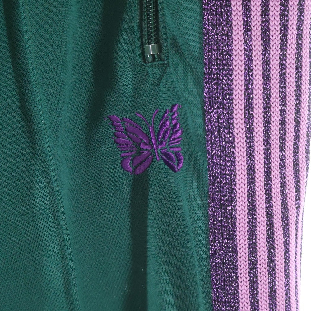 Needles(ニードルス) NARROW TRACK PANT サイドライン ロゴ刺繍 トラックパンツ グリーン MR590