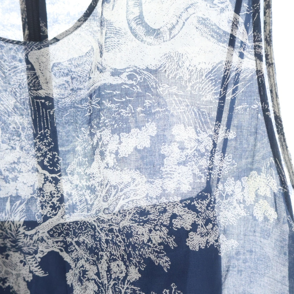 Christian Dior(クリスチャンディオール) 22SS トワルドゥジュイ インナー付き 総柄 ドレス ワンピース ネイビー 221R84A3846 レディース