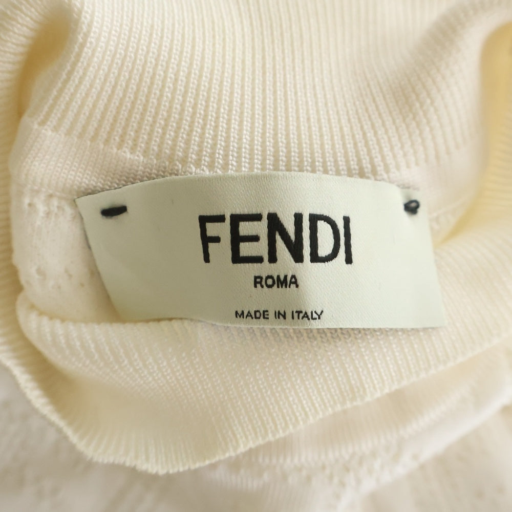 FENDI(フェンディ) 21年製 ズッカ柄 ハイネック ニットセーター ホワイト レディース FZY935 ABWQ