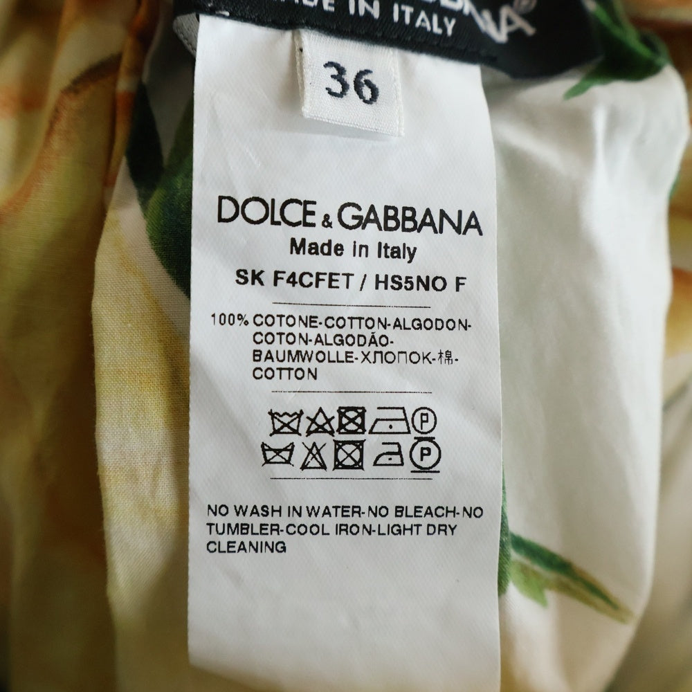 DOLCE & GABBANA(ドルチェアンドガッバーナ) 24SS イエローローズ 総柄 ミディアム フローラルスカート イエロー レディース F4CFET/HS5NO