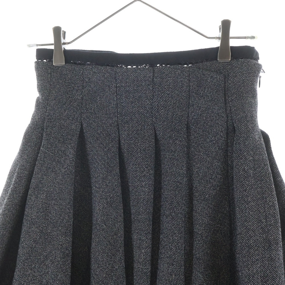 Christian Dior(クリスチャンディオール) ツイード調 ウール プリーツ ロングスカート グレー レディース 251J55A1186