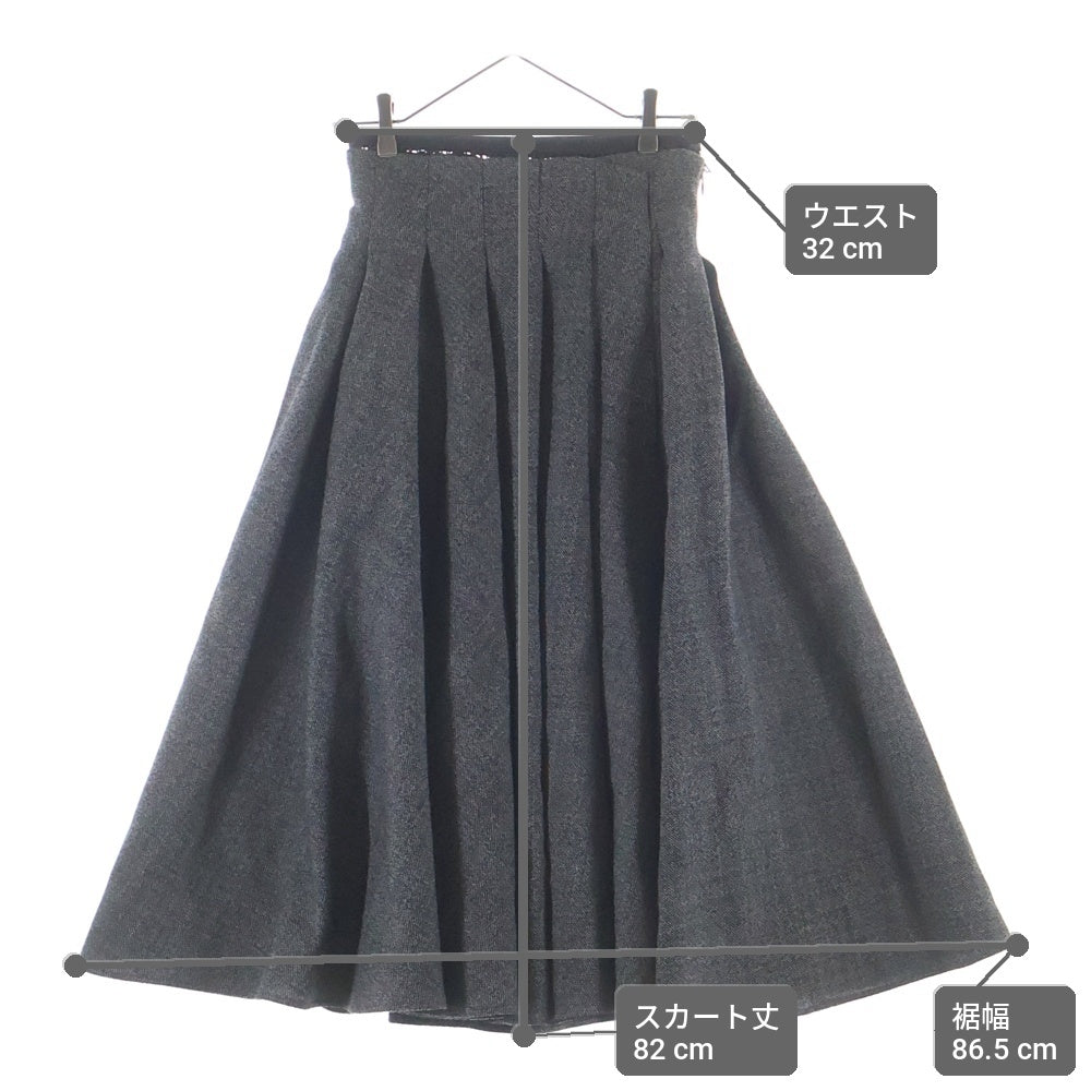 Christian Dior(クリスチャンディオール) ツイード調 ウール プリーツ ロングスカート グレー レディース 251J55A1186