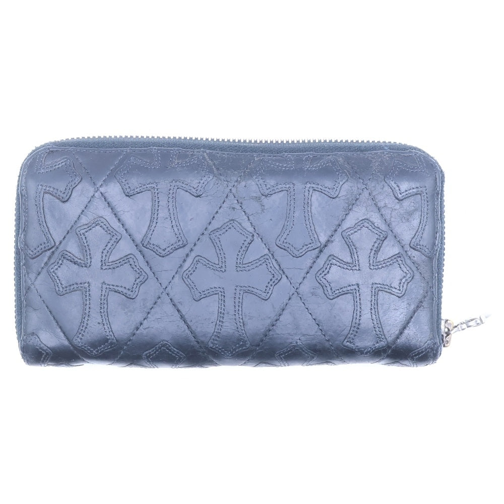 CHROME HEARTS(クロムハーツ) REC F ZIP QUILTED WALLET セメタリークロス キルティング レザーウォレット 財布 ブラック