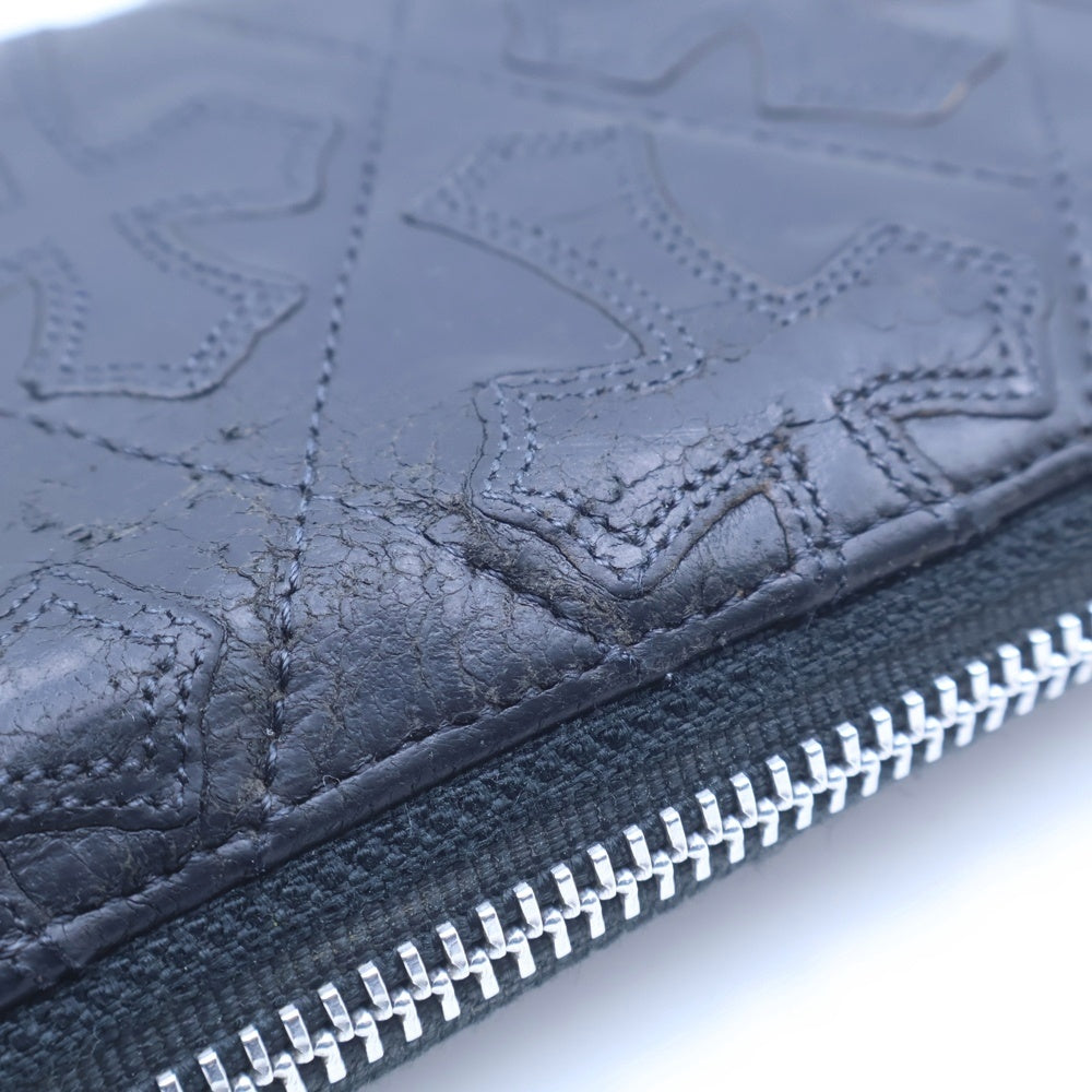 CHROME HEARTS(クロムハーツ) REC F ZIP QUILTED WALLET セメタリークロス キルティング レザーウォレット 財布 ブラック